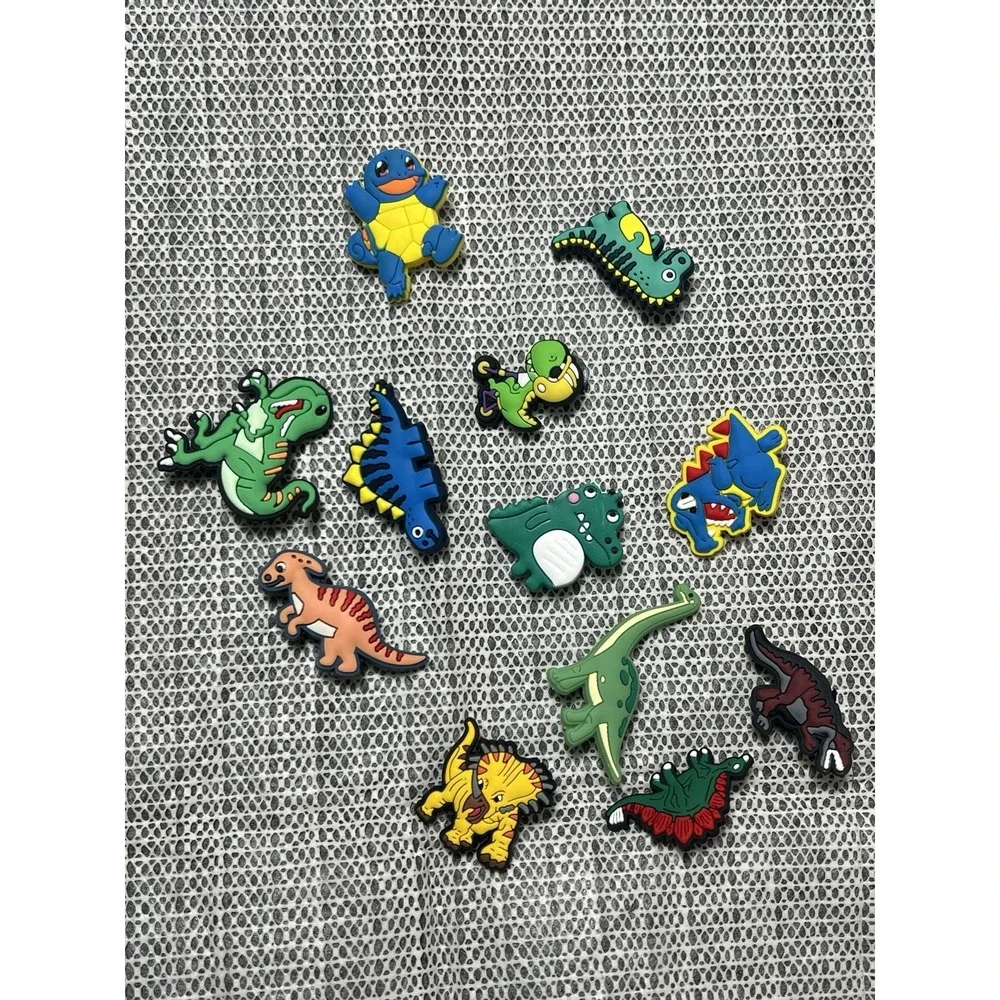 12 Pcs Dinosaur Charms Pvc Shoe Jewelry Decoration Boys